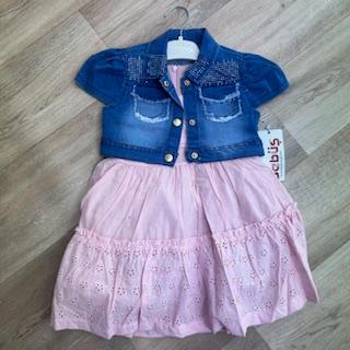 Kids Denim Jacket and Pink Dress